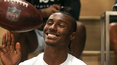 Former UCF Knights kicker Donald De La Haye spins a football over his finger during the House of Athlete Scouting Combine for athletes preparing to enter the 2021 NFL draft.