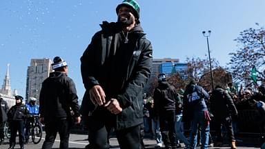 Philadelphia Eagles cornerback Darius Slay Jr. (2) celebrates during the Super Bowl LIX championship parade and rally.