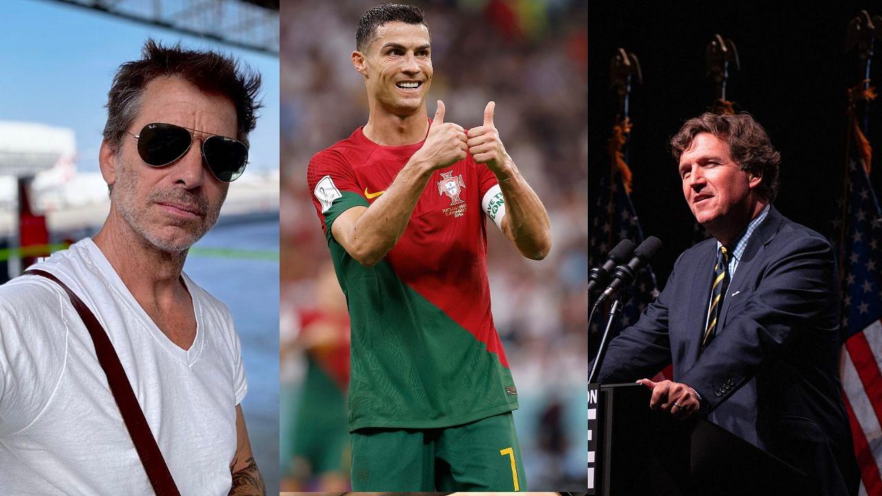 Zack Snyder (L),Cristiano Ronaldo (C),Tucker Carlson (R)