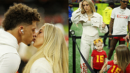 Feb 9, 2025; New Orleans, LA, USA; Brittany Mahomes and daughter Sterling Skye before Super Bowl LIX between the Philadelphia Eagles and the Kansas City Chiefs at Caesars Superdome. Mandatory Credit: Geoff Burke-Imagn Images