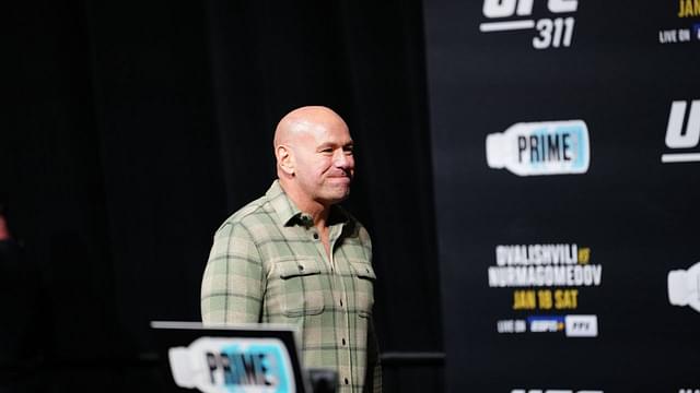 Dana White at the ceremonial weigh-ins at Intercontinental Downtown Los Angeles for UFC311 Makhachev vs Tsarukyan 2 : Official Weigh-ins on January 17, 2025 in Los Angeles, CA, United States. ( PxImages)