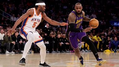 LeBron James NBA: Los Angeles Lakers at New York Knicks