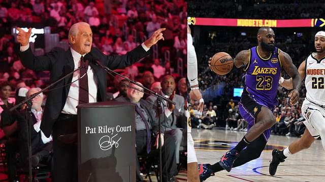 Pat Riley (L), LeBron James (R)