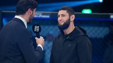 Khamzat Chiamev speaking after the victory of Aboucacar Younoussov. Levallois Palais des Sports Marcel-Cerdan France