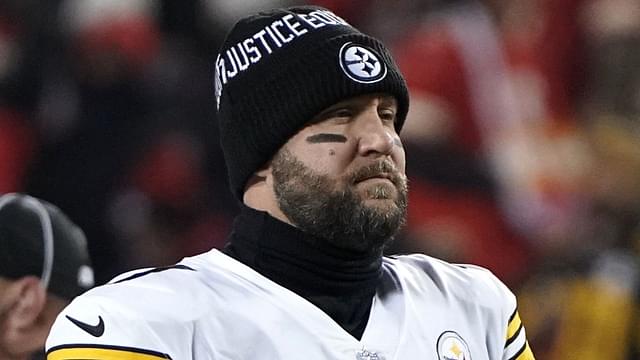 Pittsburgh Steelers quarterback Ben Roethlisberger (7) looks on before the game against the Kansas City Chiefs in an AFC Wild Card playoff football game at GEHA Field at Arrowhead Stadium.