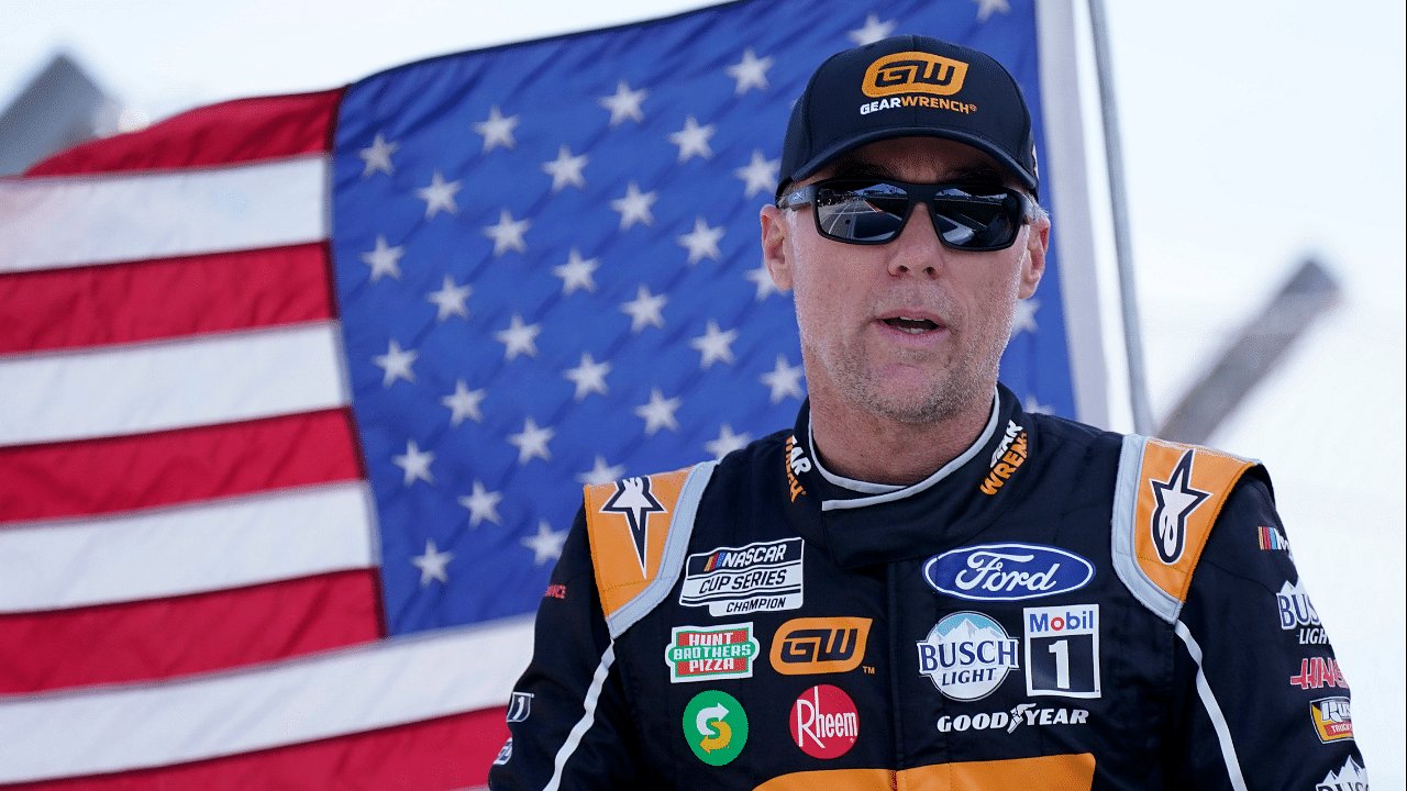 Mar 27, 2022; Austin, Texas, USA; NASCAR Cup Series driver Kevin Harvick (4) before the start of the EchoPark Automotive Texas Grand Prix at Circuit of the Americas. Mandatory Credit: Mike Dinovo-Imagn Images