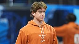 Jan 1, 2025; Atlanta, GA, USA; Texas Longhorns quarterback Arch Manning (16) warms up before the Peach Bowl at Mercedes-Benz Stadium.