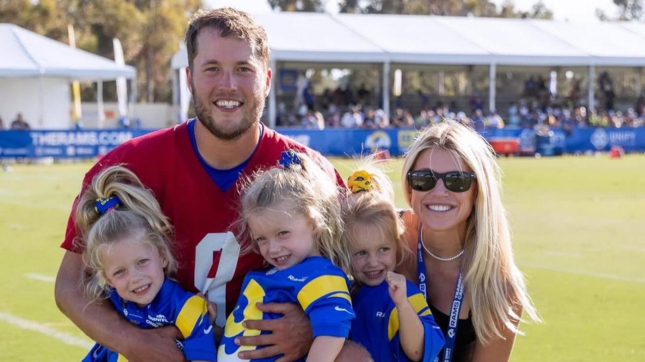 Matthew and Kelly Stafford with their kids.