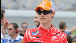 July 2, 2010; Daytona Beach, FL, USA; Joey Logano (20) during qualifying for the Coke Zero 400 at Daytona International Speedway. Mandatory Credit: US Presswire