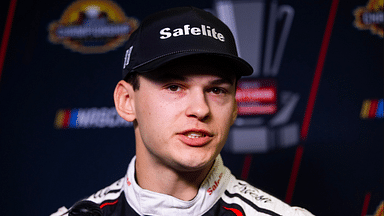 Nov 9, 2024; Avondale, Arizona, USA; NASCAR Truck Series driver Corey Heim during Championship 4 Media Day at Phoenix Raceway. Mandatory Credit: Mark J. Rebilas-Imagn Images