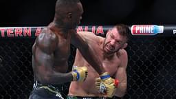 UFC DU PLESSIS ADESANYA, Dricus du Plessis (right) of South Africa and Israel Adesanya of Nigeria during their Middleweight title bout at UFC 305 at RAC Arena in Perth, Sunday, August 18, 2024.