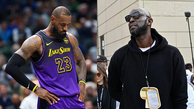 LeBron James(L) and Kevin Garnett(R)