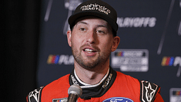 Chase Briscoe speaks to media members during the NASCAR Playoffs Media Day at the Charlotte Convention Center.