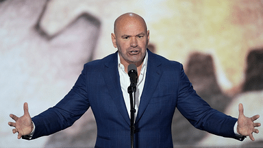 Dana White, CEO of Ultimate Fighting Championship introduces Republican presidential nominee Donald J. Trump during the final day of the Republican National Convention.