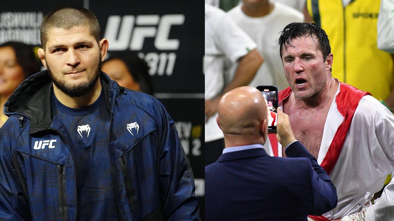 Khabib Nurmagomedov (L), Chael Sonnen (R)