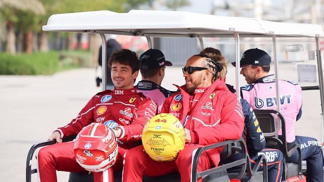 Lewis Hamilton (Scuderia Ferrari HP, 44), Charles Leclerc (Scuderia Ferrari HP, 16), BAH, Bahrain Preseason Testing,