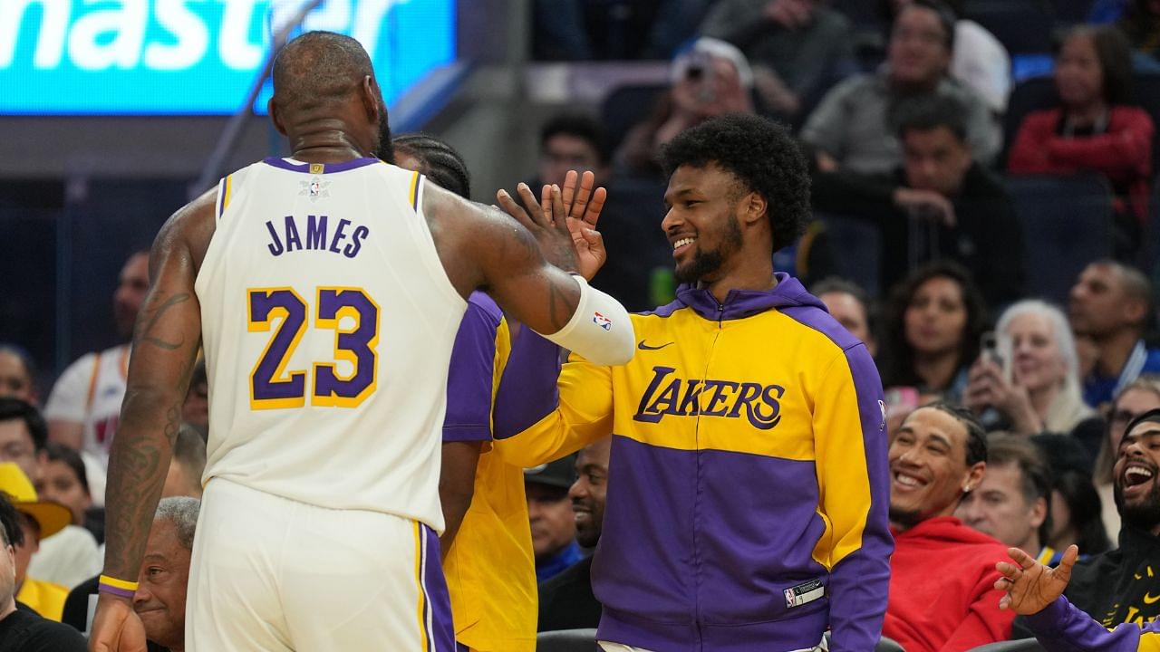 LeBron and Bronny James NBA: Los Angeles Lakers at Golden State Warriors