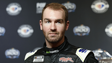 NASCAR Cup Series driver Cody Ware (51) speaks to the media at Daytona International Speedway.