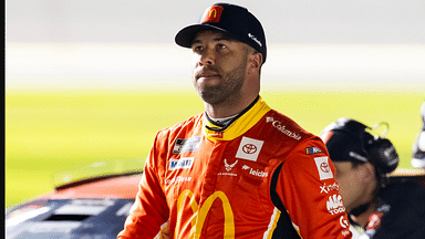 Feb 12, 2025; Daytona Beach, Florida, USA; NASCAR Cup Series driver Bubba Wallace (23) during qualifying for the Daytona 500 at Daytona International Speedway. Mandatory Credit: Mark J. Rebilas-Imagn Images