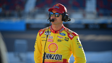 Nov 9, 2024; Avondale, Arizona, USA; NASCAR Cup Series driver Joey Logano (22) during qualifying for the Cup Series championship race at Phoenix Raceway. Mandatory Credit: Gary A. Vasquez-Imagn Images