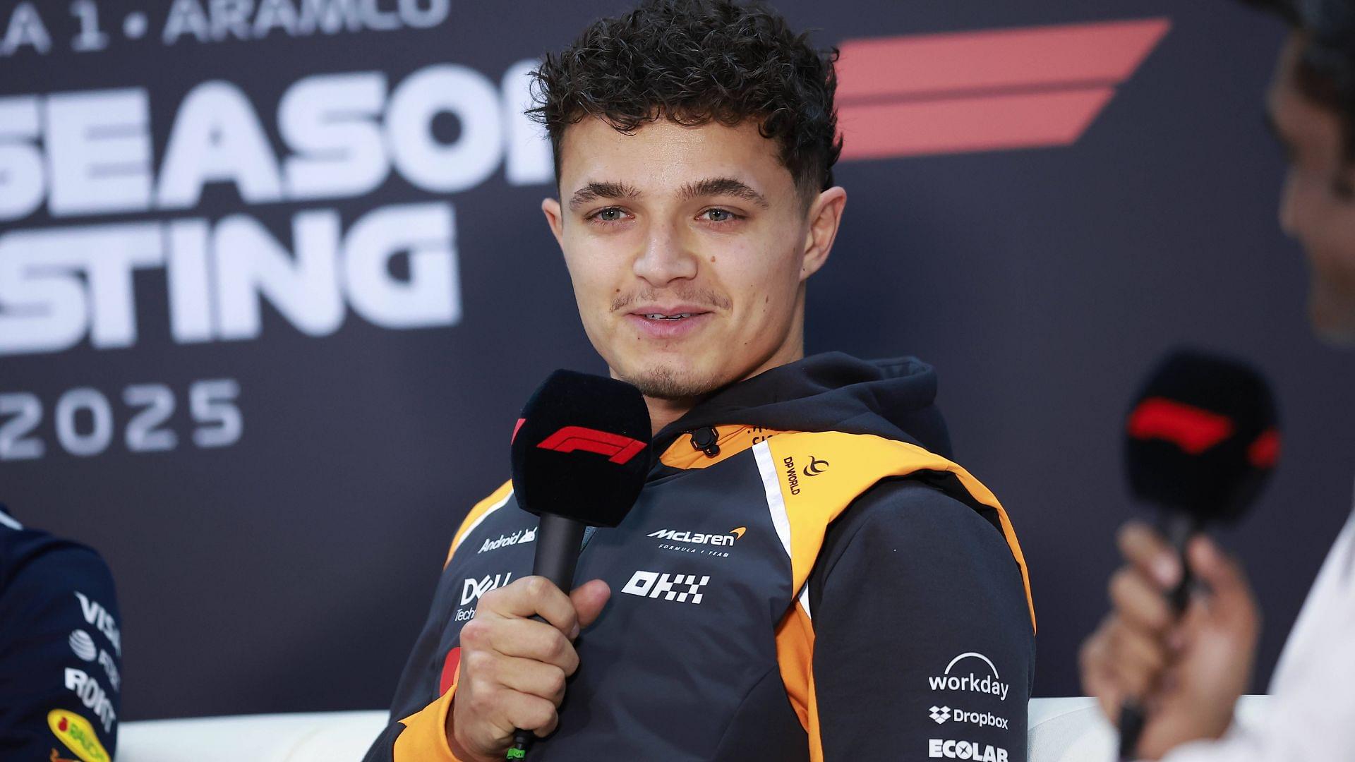 F1 - PRE-SEASON TESTING 2025 - BAHRAIN NORRIS Lando (gbr), McLaren F1 Team MCL39, portrait during the Formula 1 Aramco pre-season testing 2025 of the 2025 FIA Formula One World Championship, WM, Weltmeisterschaft from February 26 to 28, 2025 on the Bahrain International Circuit, in Sakhir, Bahrain