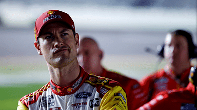 Feb 12, 2025; Daytona Beach, Florida, USA; NASCAR Cup Series driver Joey Logano (22) during qualifying for the Daytona 500 at Daytona International Speedway. Mandatory Credit: Peter Casey-Imagn Images