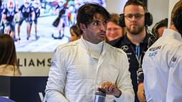 F1 Grand Prix Of Abu Dhabi - Post Season Test Carlos Sainz of Spain spotted with his new team Williams in the pit. Sainz, driver of Williams Racing Formula One Team with the FW46 F1 race car no 55, spotted in the pit with a white track suit and helmet during post-season test day at the YAS circuit