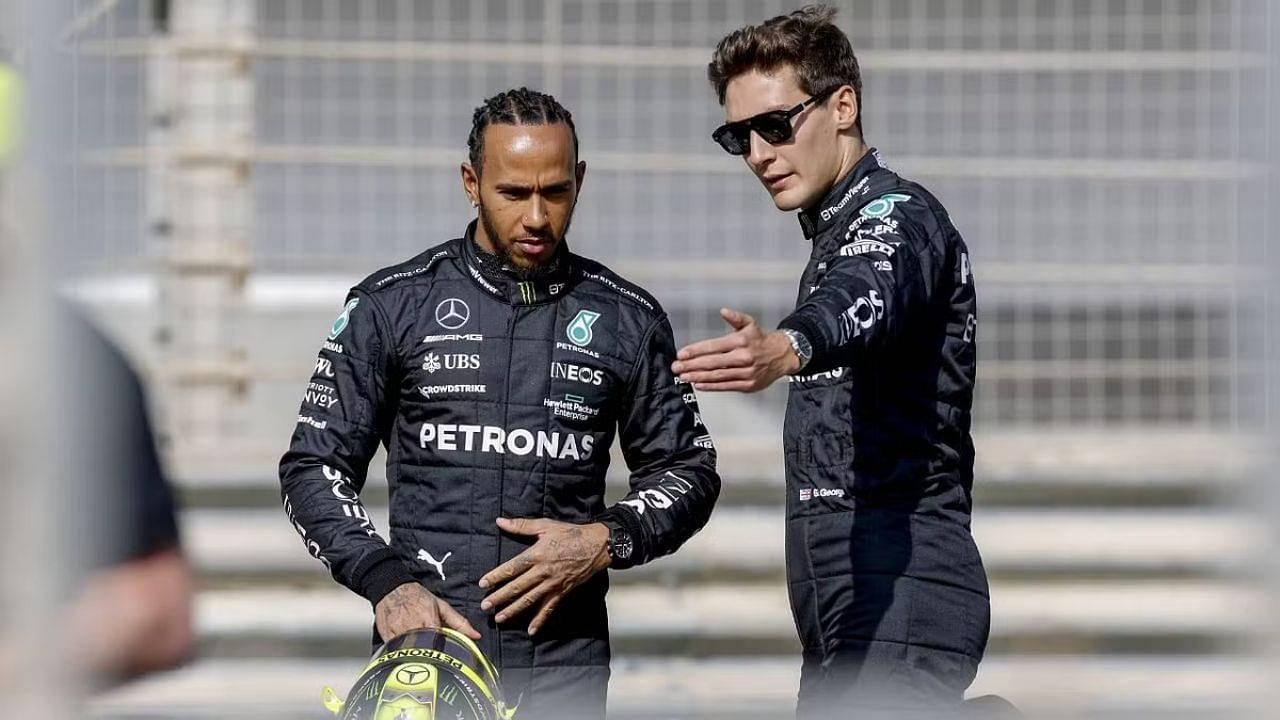 Lewis Hamilton(L), George Russell(R)