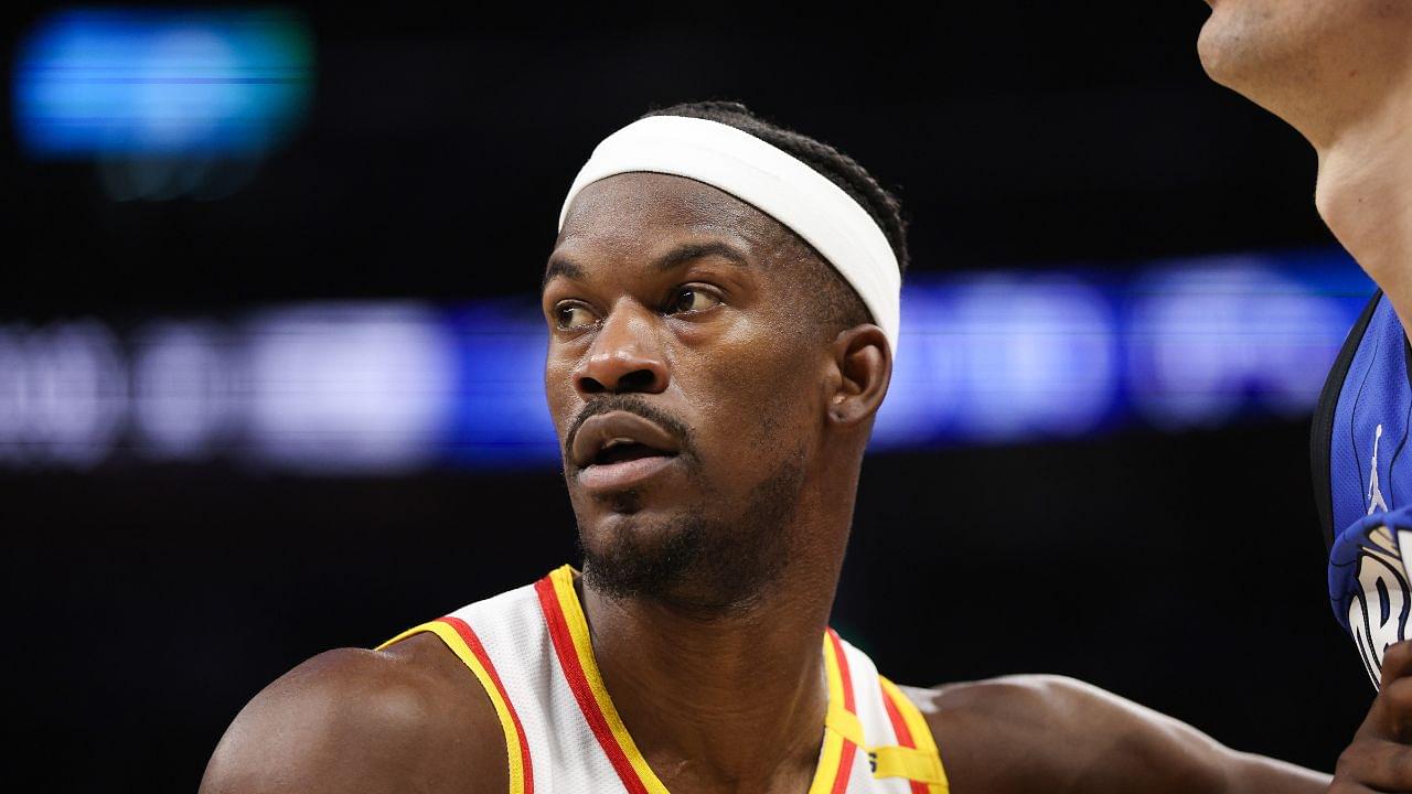 Golden State Warriors forward Jimmy Butler III (10) looks on against the Orlando Magic in the second quarter at Kia Center.