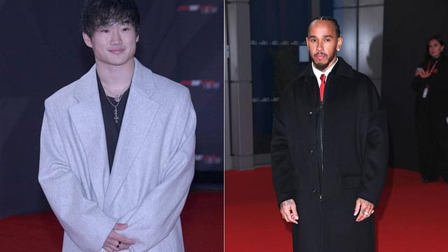 Yuki Tsunoda(L), Lewis Hamilton(R)