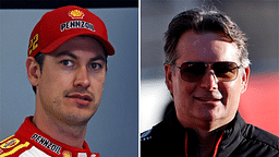 (L-R) NASCAR Cup Series driver Joey Logano with Hendrick Motorsports Vice Chairman Jeff Gordon.