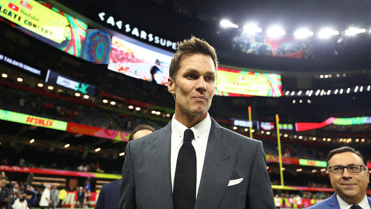 Feb 9, 2025; New Orleans, LA, USA; Tom Brady on the field before Super Bowl LIX between the Philadelphia Eagles and the Kansas City Chiefs at Ceasars Superdome.