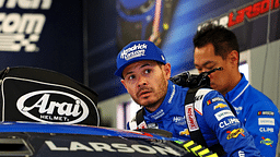 NASCAR Cup Series driver Kyle Larson (5) gets into his car during practice for the Daytona 500 at Daytona International Speedway.