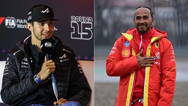 Esteban Ocon (L) and Lewis Hamilton (R)