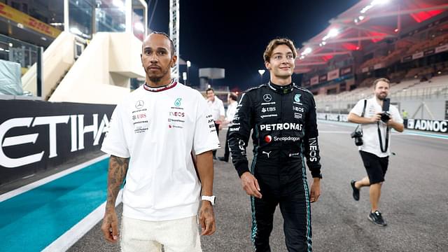 HAMILTON Lewis (gbr), Mercedes AMG F1 Team W14, portrait RUSSELL George (gbr), Mercedes AMG F1 Team W14, portrait during the 2023 Formula 1 Etihad Airways Abu Dhabi Grand Prix, 22th round of the 2023 Formula One World Championship, WM, Weltmeisterschaft from November 24 to 26, 2023 on the Yas Marina Circuit, in Abu Dhabi