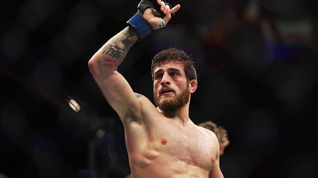 Aleksandre Topuria of Georgia after his win against Colby Thicknesse of Australia in his bantamweight boutduring the UFC 312 event at Qudos Bank Arena in Sydney, Sunday, February 9, 2025. ( !ACHTUNG: NUR REDAKTIONELLE NUTZUNG, KEINE ARCHIVIERUNG UND KEINE BUCHNUTZUNG! SYDNEY NEW SOUTH WALES AUSTRALIA PUBLICATION