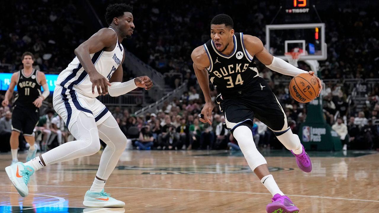 Giannis Antetokounmpo NBA: Memphis Grizzlies at Milwaukee Bucks