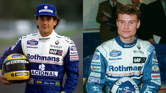 Ayrton Senna (L) and David Coulthard (R)