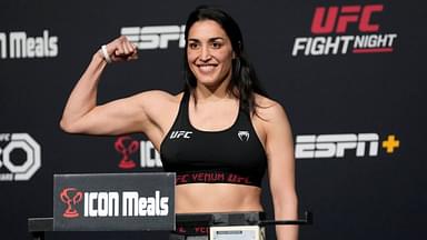 LAS VEGAS, NV - FEBRUARY 24: Tatiana Suarez steps on the scale for the official weigh-ins at UFC Apex for UFC Fight Night - Krylov vs Spann on February 24, 2023 in Las Vegas, NV, United States. Las Vegas, NV United States - ZUMAp175 20230224_zsa_p175_058 Copyright: xLouisxGrassex