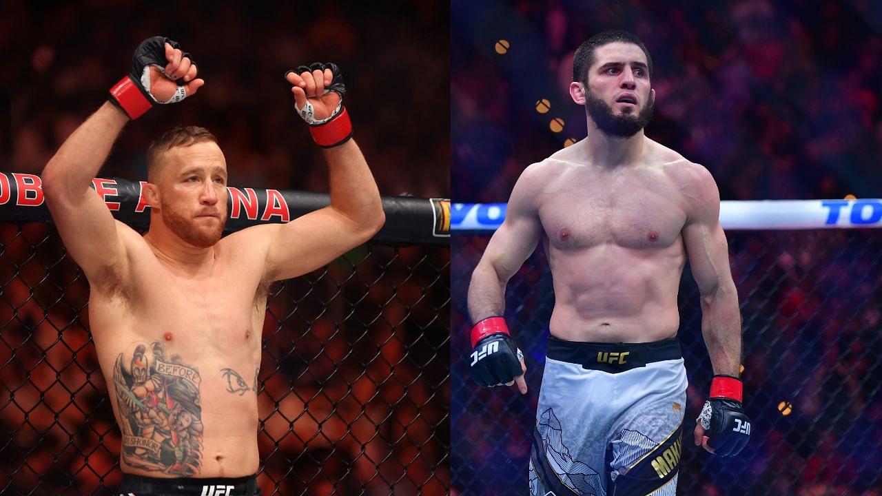 Justin Gaethje (L), Islam Makhachev (R)