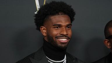 Shedeur Sanders on the red carpet before Super Bowl LIX NFL Honors at Saenger Theatre.