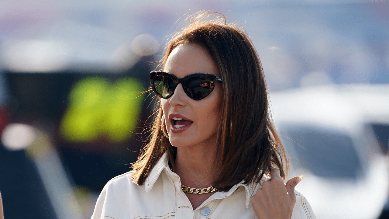 Samantha Busch walks down pit road prior to the Cook Out Southern 500 at Darlington Raceway.