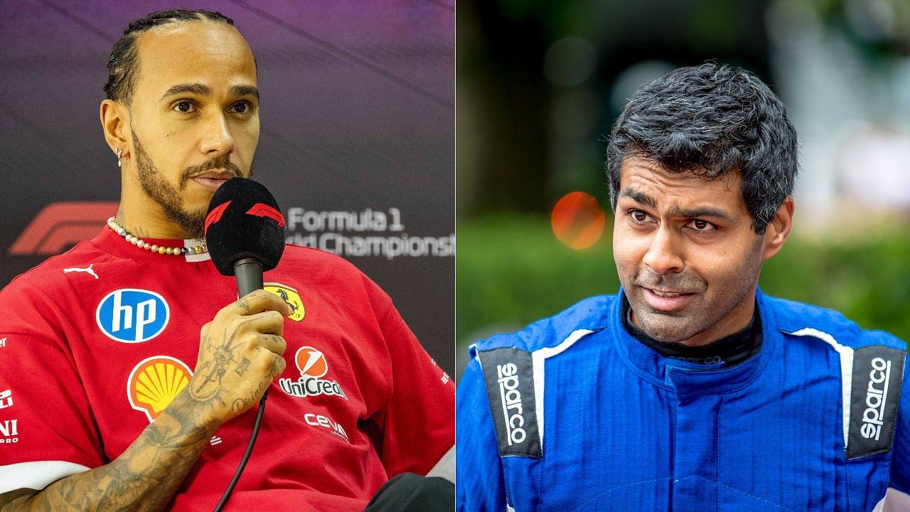 Lewis Hamilton (L) and Karun Chandhok (R)