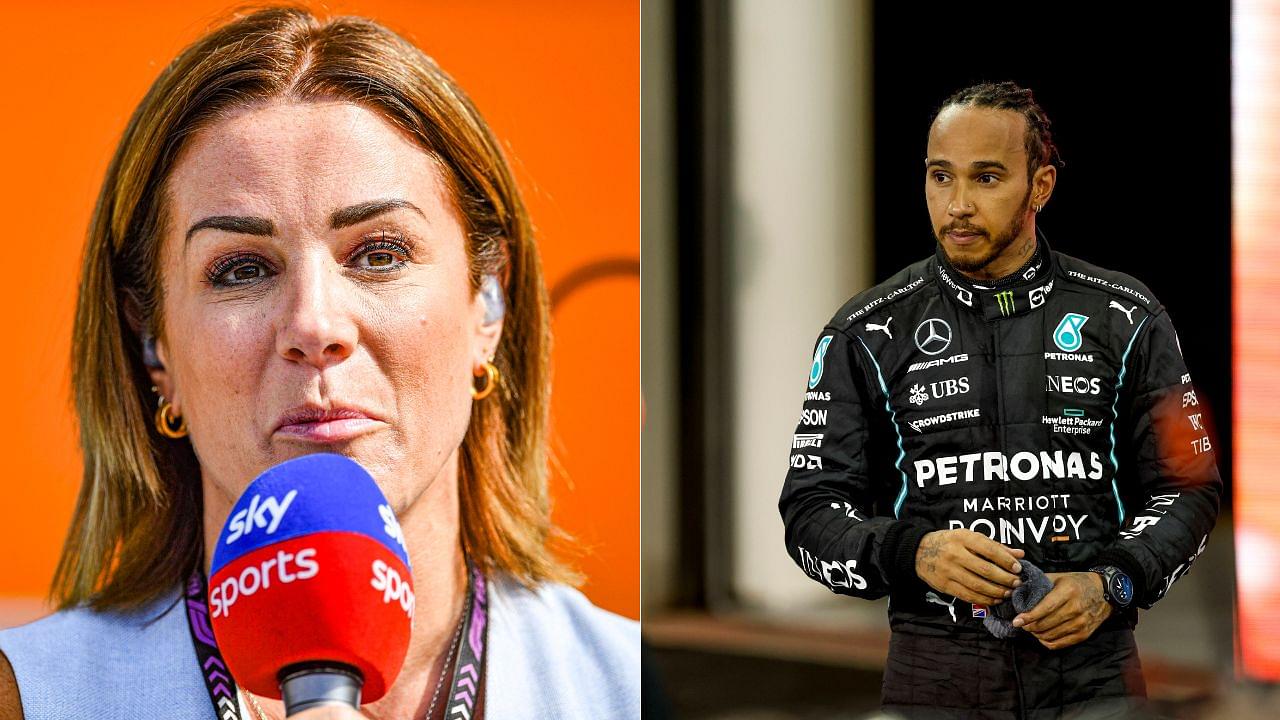 Natalie Pinkham(L), Lewis Hamilton(R)