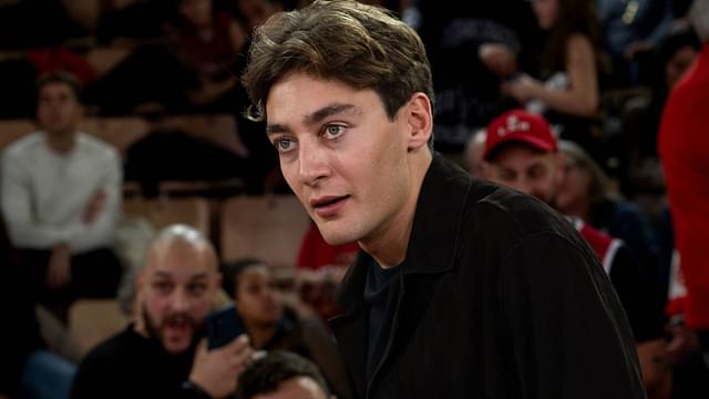 F1 Driver George Russell And Girlfriend At Basketball Match - Monaco Formula 1 driver George Russell attends the Euroleague basketball match between AS Monaco and FC Barcelona Basket in Monaco