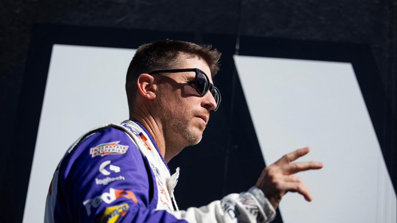 Nov 10, 2024; Avondale, Arizona, USA; NASCAR Cup Series driver Denny Hamlin (11) during the NASCAR Cup Series Championship race at Phoenix Raceway. Mandatory Credit: Mark J. Rebilas-Imagn Images