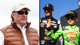 Richard Childress (L) and Kyle Busch (R) along with Brexton Busch (ER). Image Credits: Imagn.