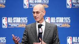 NBA commissioner Adam Silver speaks in a press conference during All Star Saturday Night ahead of the 2025 NBA All Star Game at Chase Center.