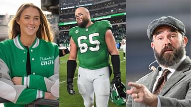 Kylie Kelce, Lane Johnson, and Jason Kelce