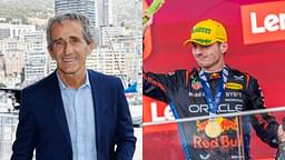 Alain Prost (L) and Max Verstappen (R)